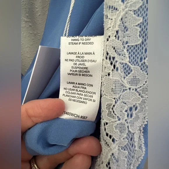 WAYF Pippa Lace Detail Linen Blend Top Size Large New - Picture 9 of 9